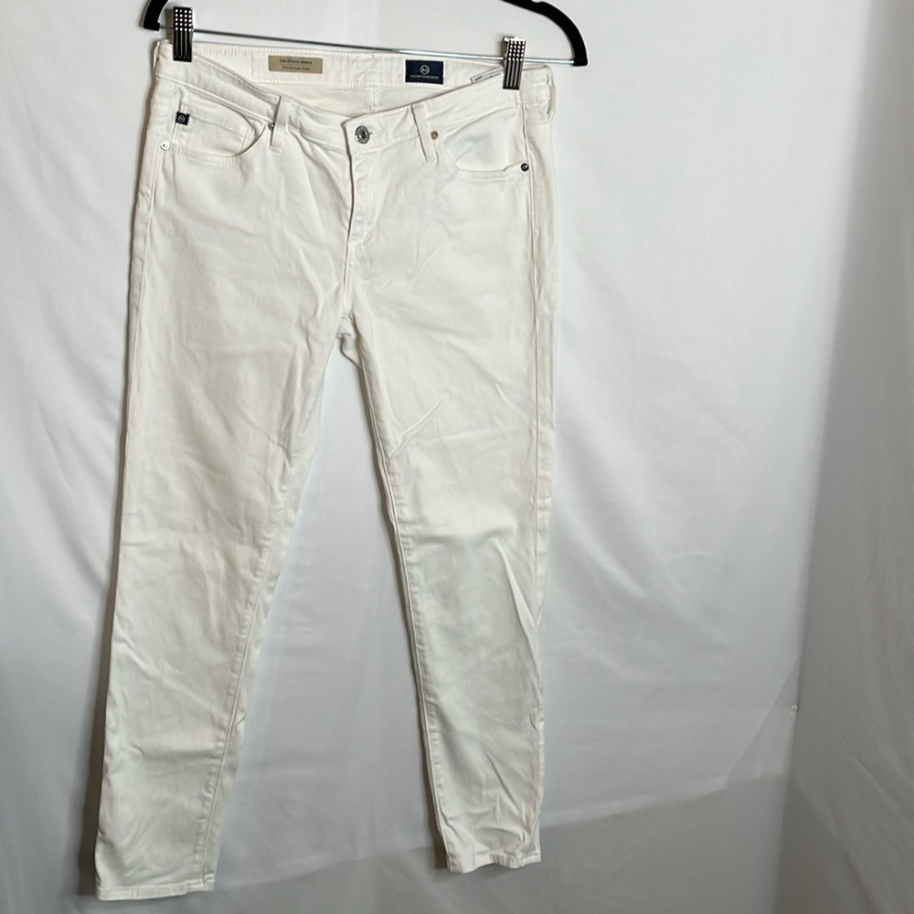 Ag Adriano goldschmied white pant the Stevie‎ ankle slim straight ankle s…
